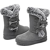 Iarus womens winter boots Mid-calf snow booties warm fur linning comfortable furry boots for womens