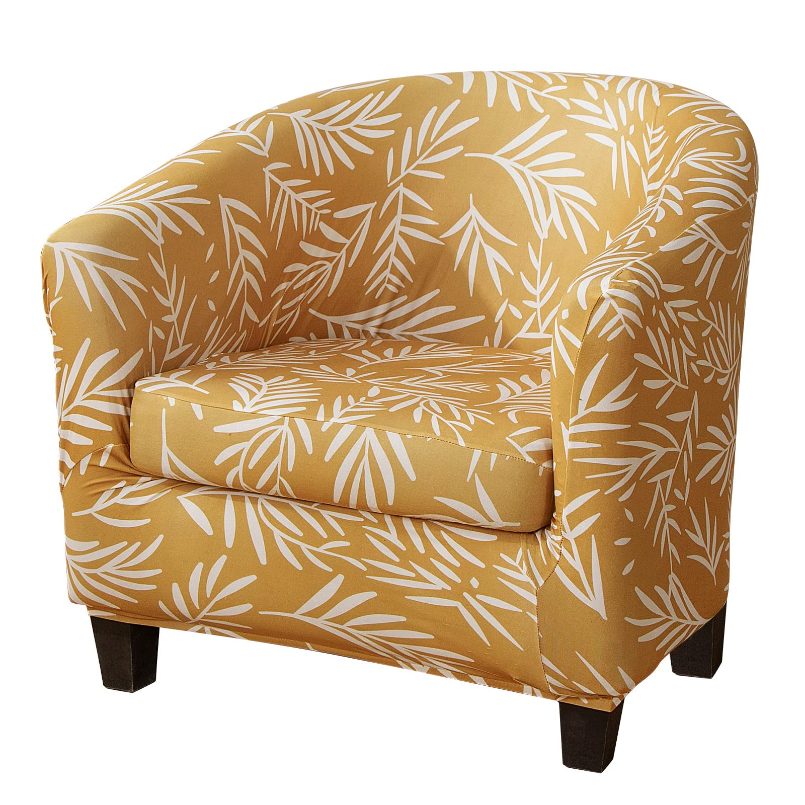 ele ELEOPTION Tub Chair Covers 2 Piece Set - Upgraded IN 1 Design Bucket High Stretch Printed Soft Club Armchair Slipcovers Cafe Bar Office Reception (Print 2), One Size, (WBYT)