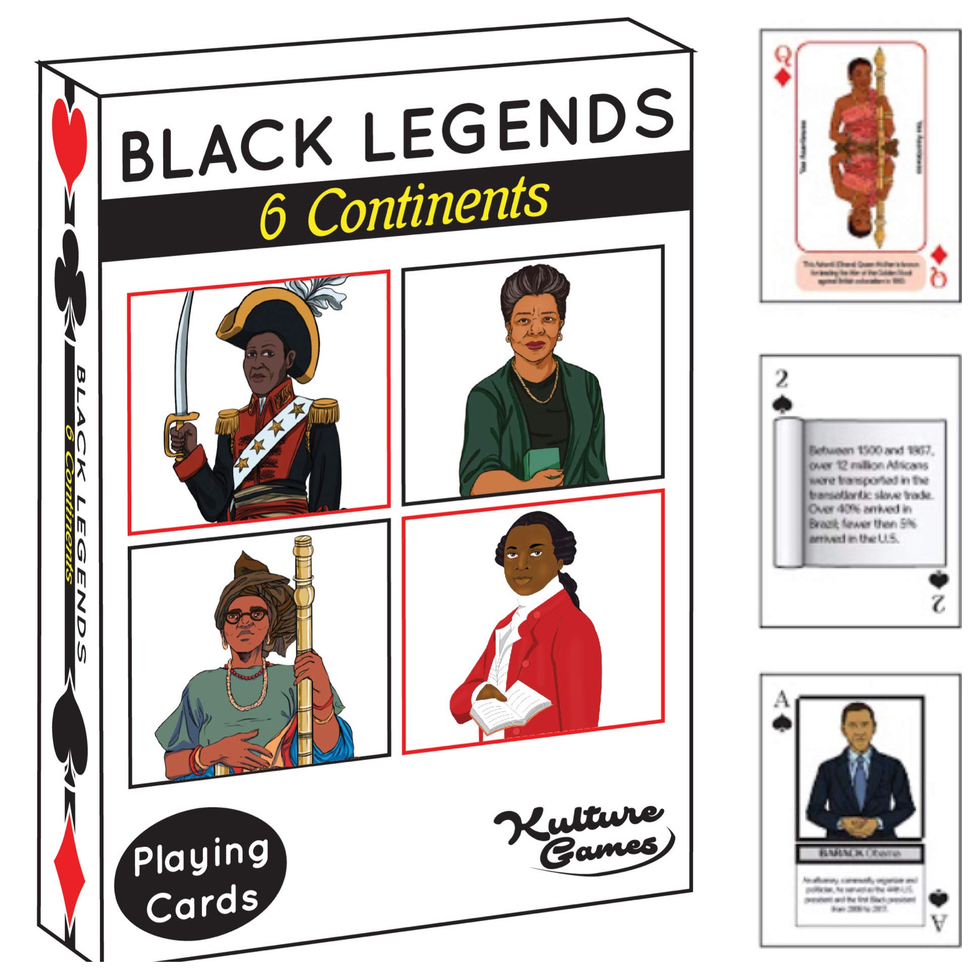 Kulture Games Playing Cards: Black Legends - Legends Trivia Card Game for Family & Adult Game Night – Inspirational Black History