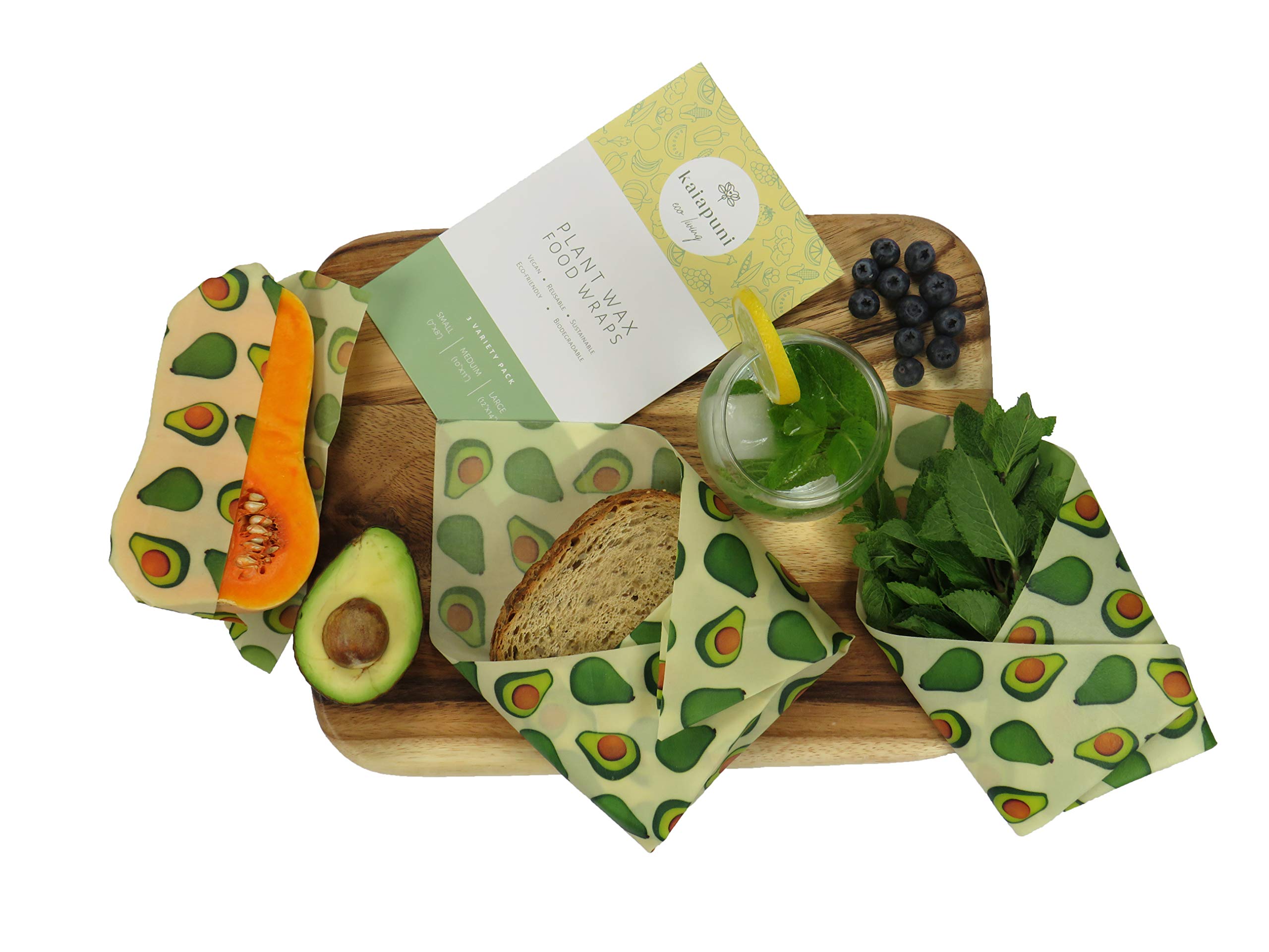 Vegan Reusable Wax Food wrap NO Beeswax Cling Film Alternative