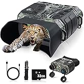 WOGREE Night Vision Goggles, 4K Night Vision Binoculars for Adults, 36MP, 1300FT Range,8X Digital Zoom, 5000mAh Battery, Flashlight & Compass, Infrared Vision, 32GB Card, for Camping & Security