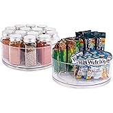 Oizeir Lazy Susan Turntable (2-Pack) - Clear Acrylic, Rotates 360 Degrees, Easily Organize Your Fridge, Cabinet or Counter - Carousel Storage for Food, Spices, Cosmetics