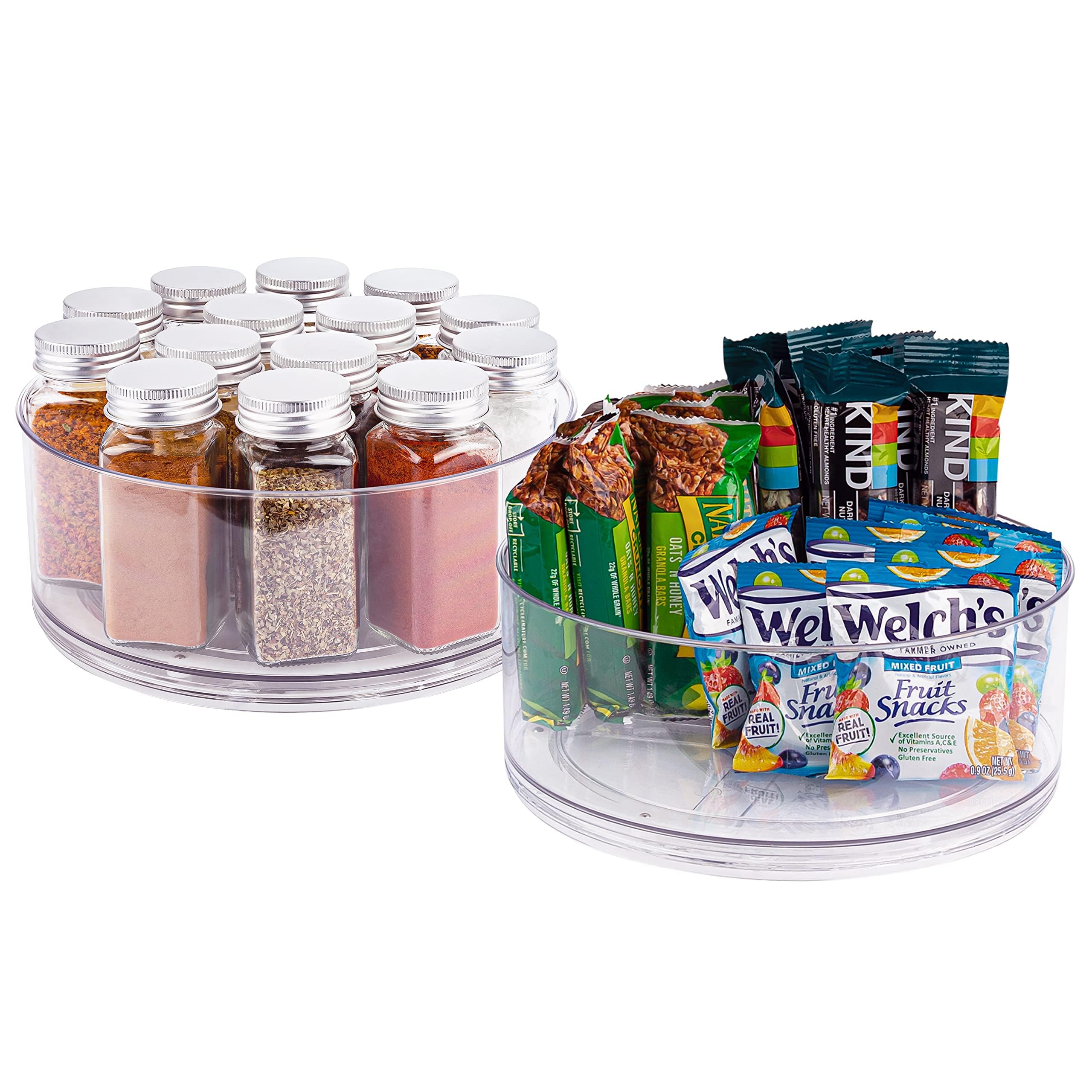 Photo 1 of *ONLY 1* Oizeir Lazy Susan Turntable (2-Pack) - Clear Acrylic, Rotates 360 Degrees, Easily Organize Your Fridge, Cabinet or Counter - Carousel Storage for Food, Spices, Cosmetics