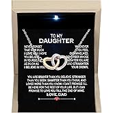 Larvincy To My Daughter Necklace From Dad With Heartfelt Message & Elegant Box, Gifts For Daughter From Father, Beautiful Jewelry Gift From Love Daddy On Graduation, Birthday, Wedding, Valentine’s Day