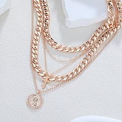 MJartoria Layered Necklaces for Women Trendy Retro
