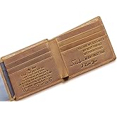 Parmaye Wallet for Men, Personalized Bifold Wallet for Husband Son Dad Grandson Gift, Genuine Leather RFID Blocking Mens Wallet (Tri-fold wallet to my love)