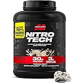 Muscletech Whey Protein Powder (Cookies & Cream, 4 Pound) - Nitro-Tech Ultimate Muscle Building Formula with Whey Protein Isolate - 30g of Protein, 3g of Creatine & 6.8g of BCAA - Packaging May Vary