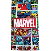 Marvel Comics Iron Man Superhero Kids Bath Pool Beach Towel for Boys, Multi | 34 x 64 Inches, Official Product, 100% Cotton, Captain America Hulk, Swim Summer Vacation, Machine Washable, Boys Gift