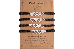 Ornaland 2/3/4/5 Pcs Friendship Bracelet Best Friend Bracelets Bff Matching Heart Bracelet Braided Bracelet Best Friend Friendship Gifts for Women Friends Girls Teen