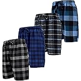 Andrew Scott Men's Cotton Flannel Knee Length Shorts | Drawstring & Pockets Boxer Sleep Shorts | Multi Packs