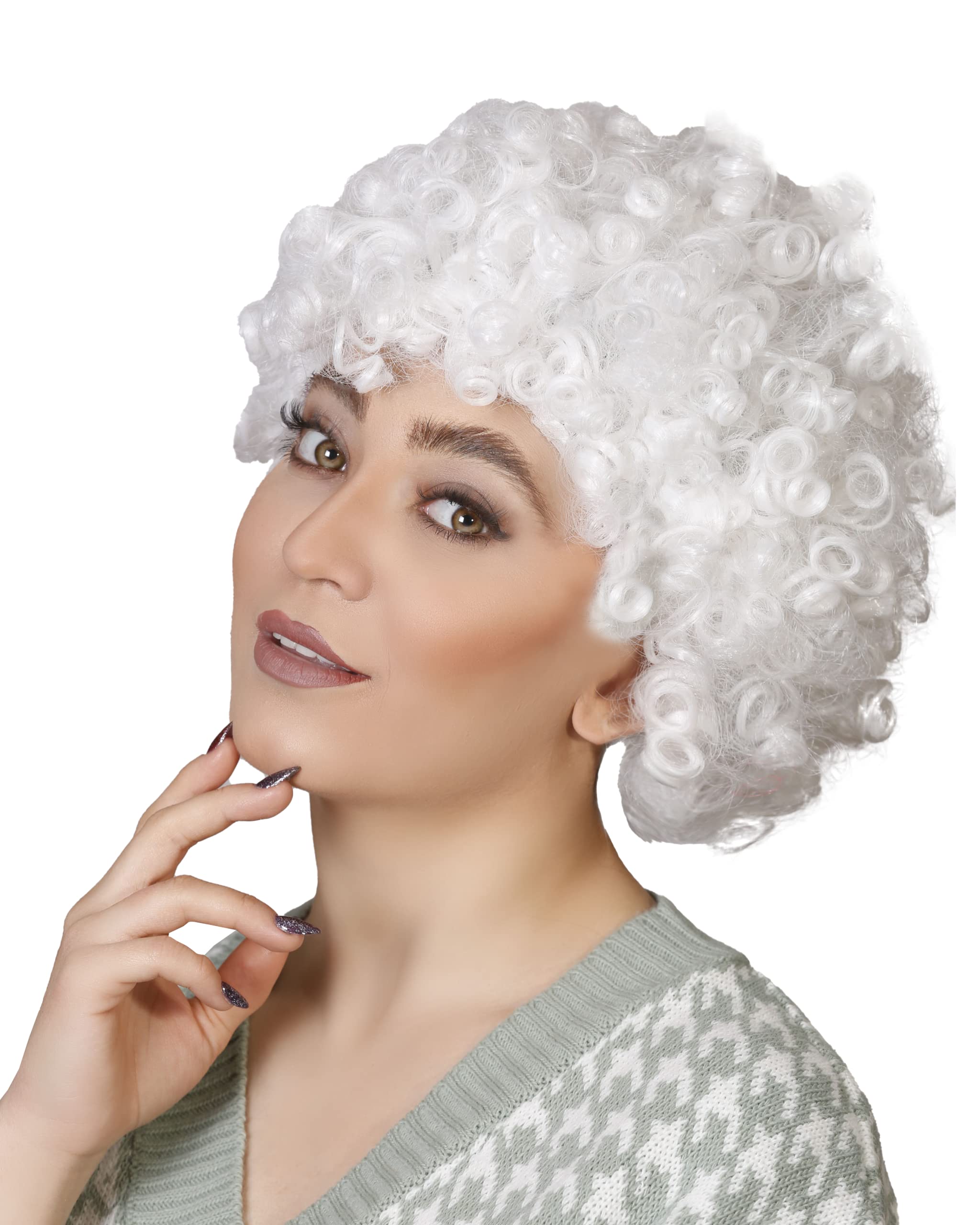 Unisex Clown Wig Circus Funny Fancy Party Dress Accessory Afro Stag Do Fun Joker (White)