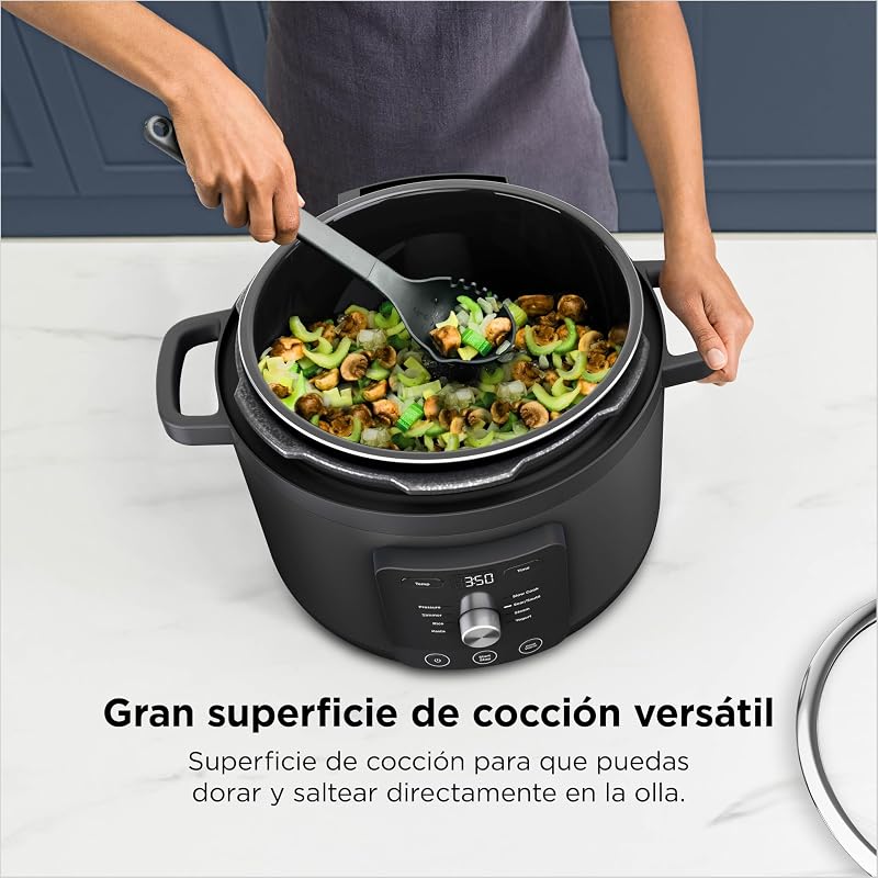 HyperHeat, Olla a Presión 9 en 1, 6L, Cocción Lenta, Arrocera, Negro
