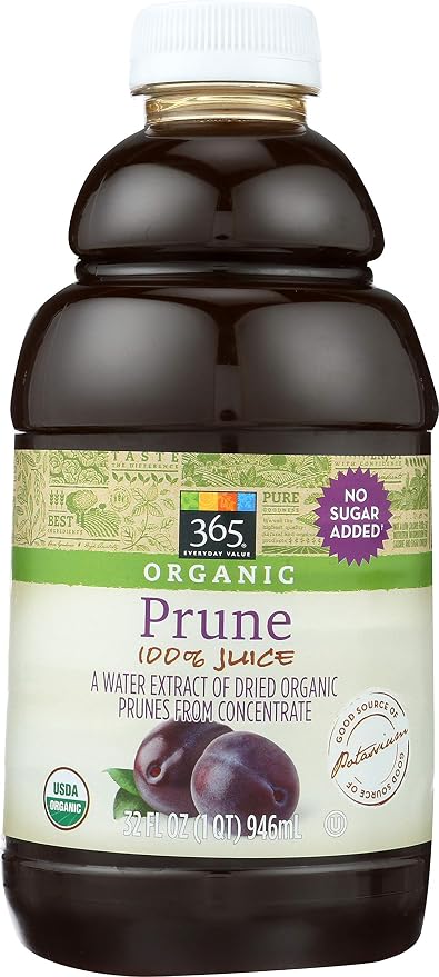 365 Organic prune Juice 100% f/concentrate glass 32oz (099482420888)