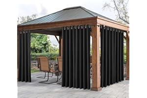 Cololeaf Outdoor Curtains 150" Wide Water Repellent Grommet Outdoor Curtain Panel for Patio, Porch, Gazebo, Pergola, Cabana, 