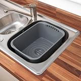 Beldray 8 Litre Washing Up Bowl with Integrated Drainer Plug Grey Set of 4 Pads view 6