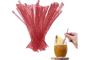 ROYER CORPORATION Coffee and Cocktail Stirrers, Reusable Plastic Drink Stirrer Sticks, 100 Ball Head Swizzle Sticks, Use as a Cocktail Garnish or Cake Pop Stick, and Restaurant Supplies, 6 inch (Red)