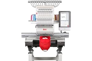 BAi The Mirror 15 Needles Embroidery Machine 20x14" Embroidery Area,1200SPM Max Speed Multi Needle with 10" Touch Screen,Commercial Embroidery Machine for 3D Hats Clothing,Wifi Available