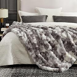 Cozy Bliss Faux Fur Throw Blanket for Couch, Fuzzy