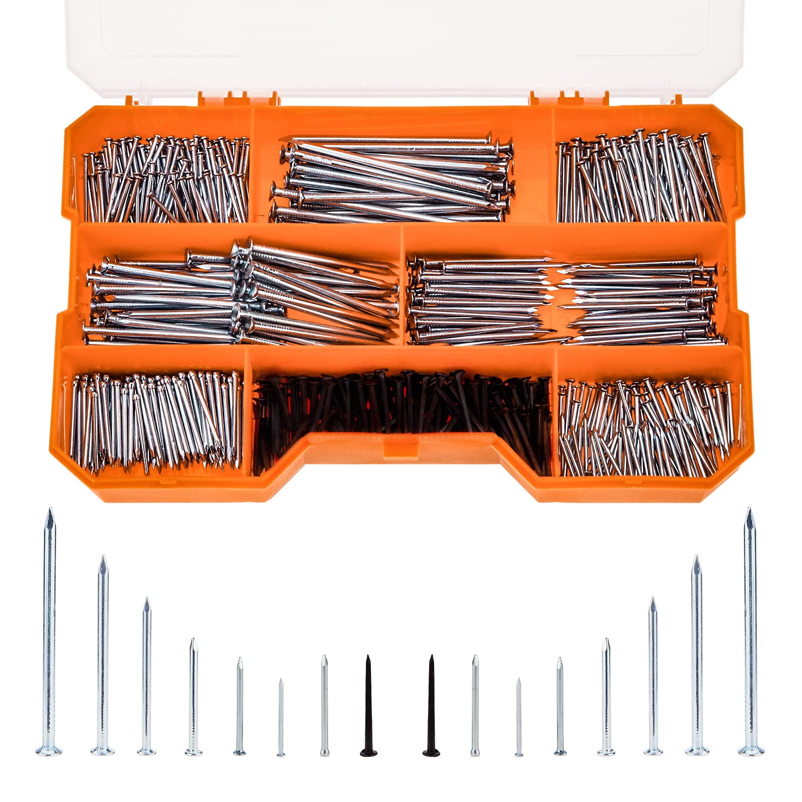 Photo 1 of Maexxna 1080pcs Nail Assortment Kit, Small Nails, Nails, Nails for Hanging Pictures, Picture Hanging Nails, Finishing Nails, Hanging Nails, Picture Nails, Wall Nails for Hanging, Pin Nails