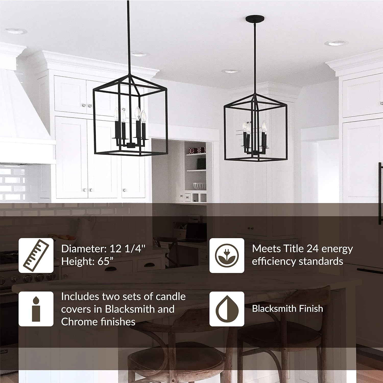 Sea Gull Lighting 5215004-839 Perryton Small Four-Light Hall / Foyer Hanging Modern Light Fixture, Blacksmith Finish: Sea Gull: Home Improvement