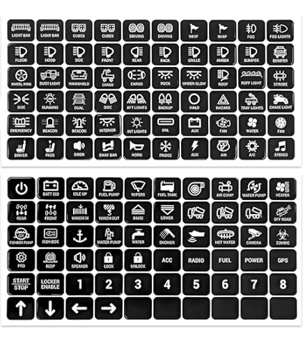 Amazon.com - 144 Black Rocker Switch Sticker Switch Panel Label