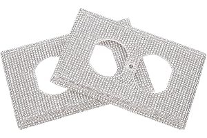 Homoyoyo 2pcs Silver Rhinestone Decorative Socket Covers for Wall Outlets – Bling Plug-in Cover Plates