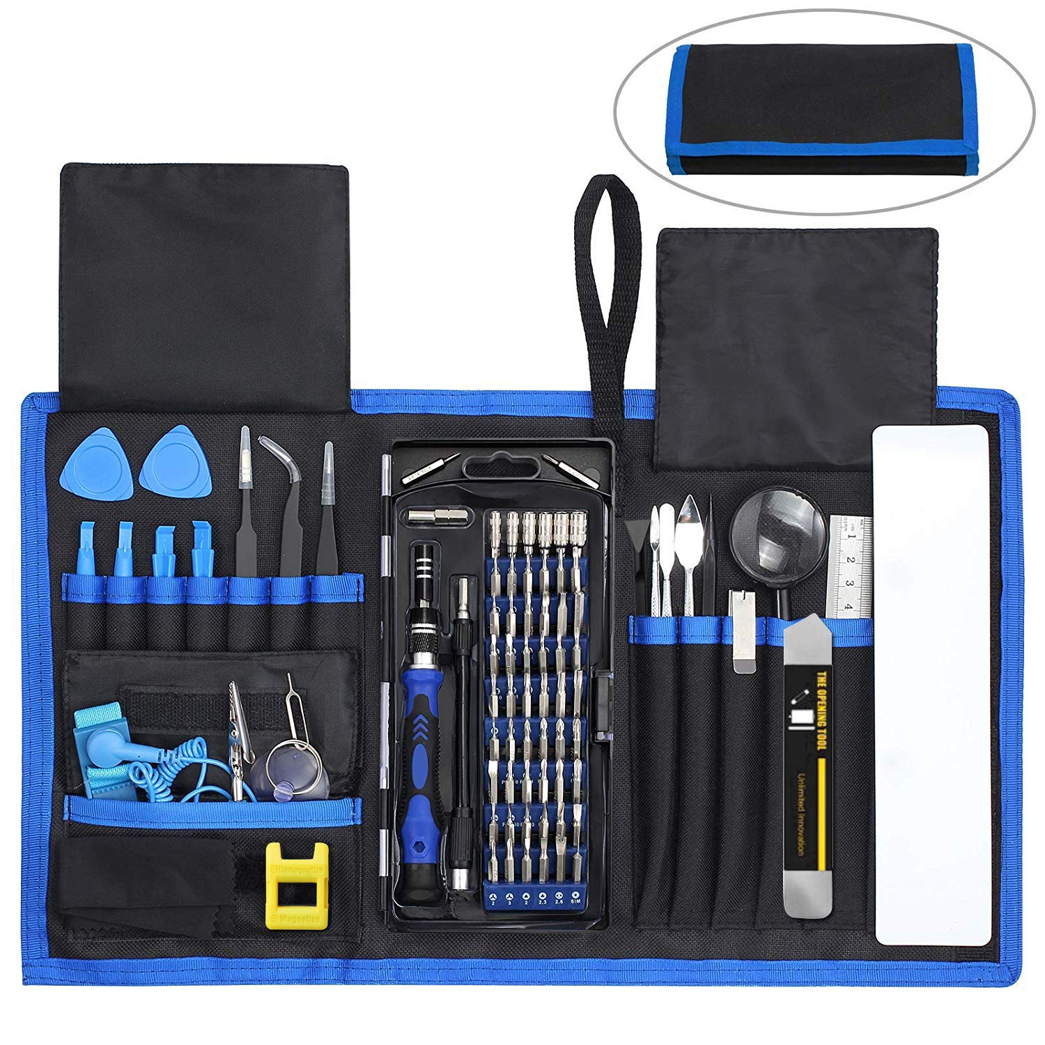 84 in 1 Repair Tools Kit with Magnetic Driver Kit, Apsung Professional Electronics Precision Screwdriver Set with Portable Bag for Repair Computer, Cell Phone, PC, iPhone, MacBook, Laptop etc