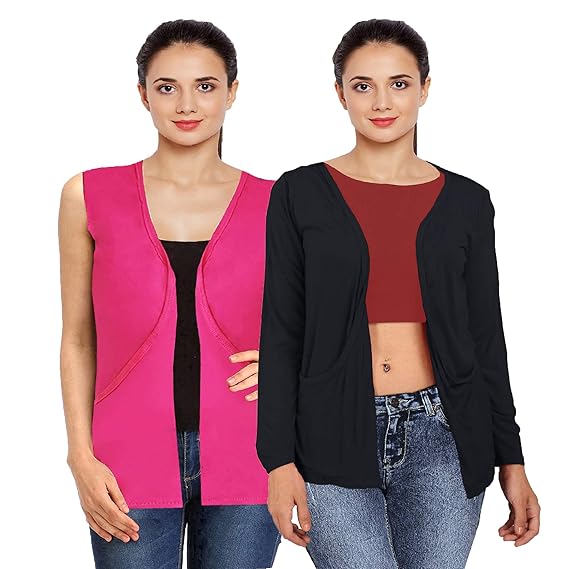 shurgs for Womens Combo Pack of 2 (Pink & Black)