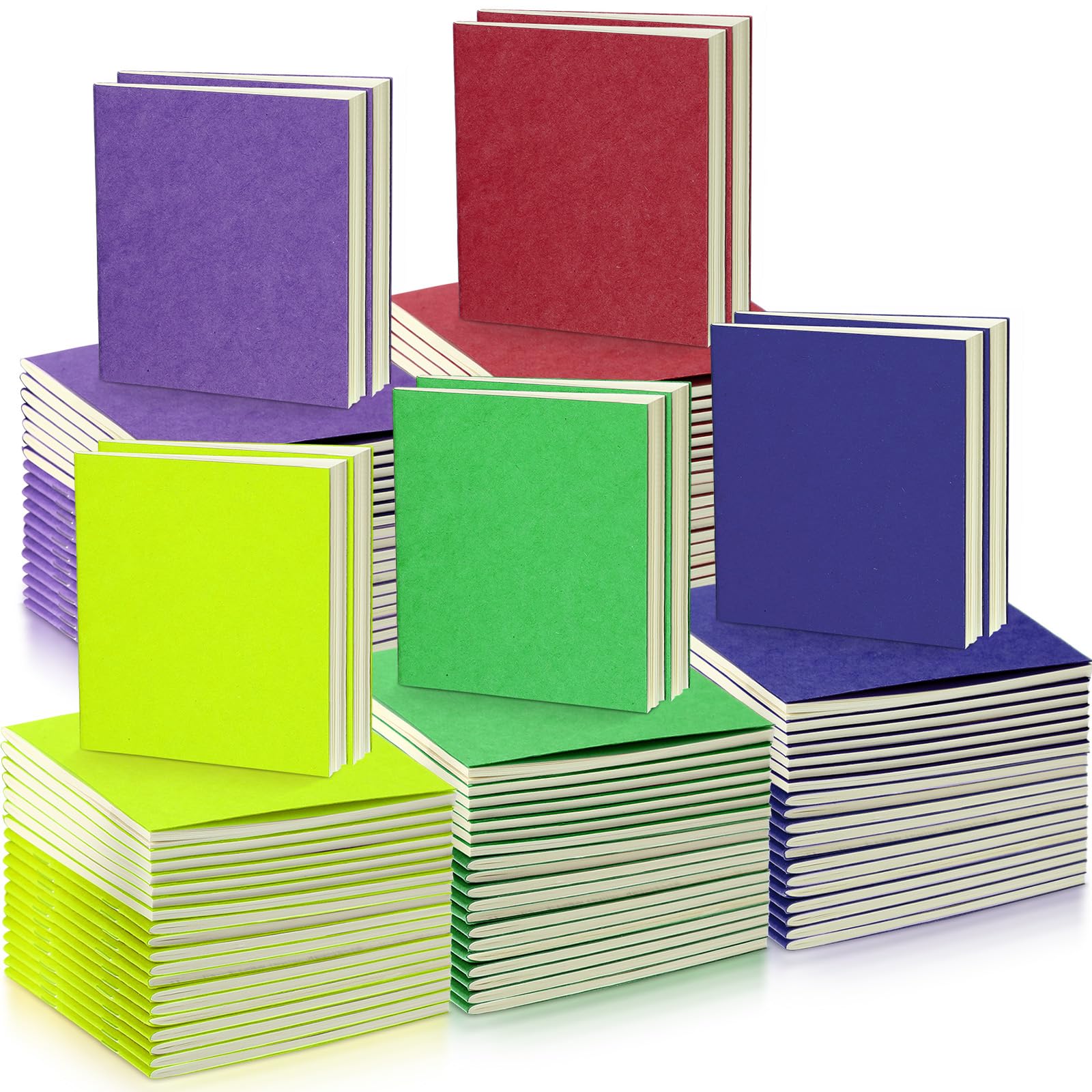 Faccito 50 Set Mini Pocket Kraft Notebooks Bulk Field Notebook Small Notebooks Memo Sketchbooks Writing Notepad for Writing Memos Diary Making Plans Company 4 x 4 Inch (Fresh Color, Blank Page) — image 1