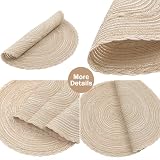 SHACOS Round Placemats Set of 6 Beig e Braided Woven Heat Resistant 38 cm view 2