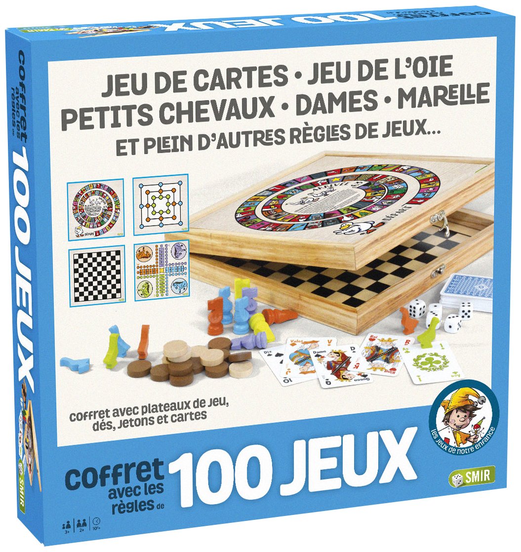 France Cartes Smir Box Wooden 100 Games – Board Game