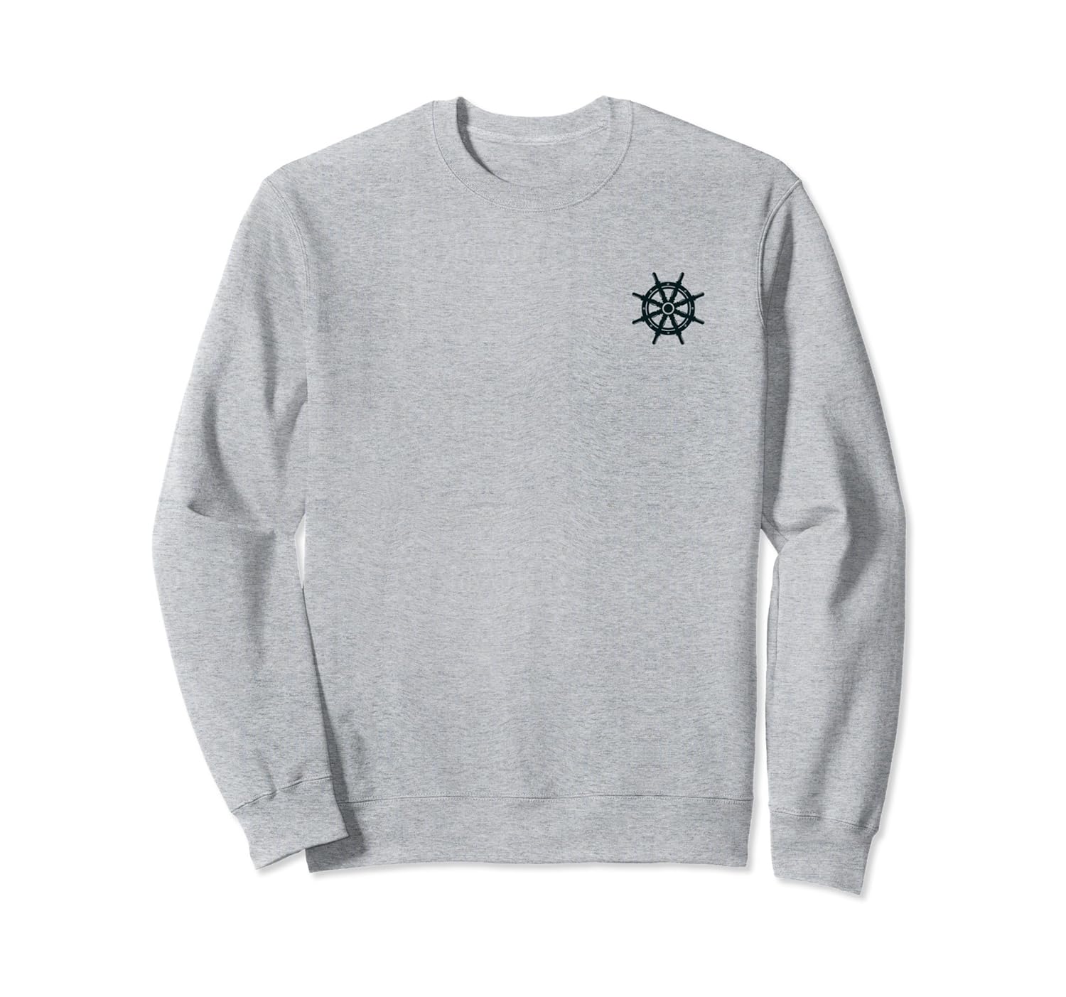 Ship Boat Wheel Nautical Pocket Print Pullover Sweatshirt-anz