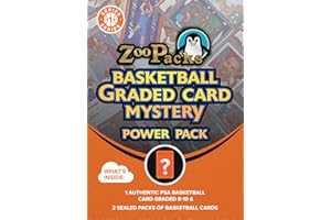 Zoo Packs NBA Basketball PSA Graded Card Mystery Power Pack - 1 PSA Graded Card with A Grade of 8, 9 or 10 + 2 Packs of Basketball Cards
