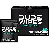 DUDE Wipes On-The-Go Flushable Wipes - 1 Pack, 30 Count - Mint Chill Extra-Large Individually Wrapped - with Eucalyptus & Tea