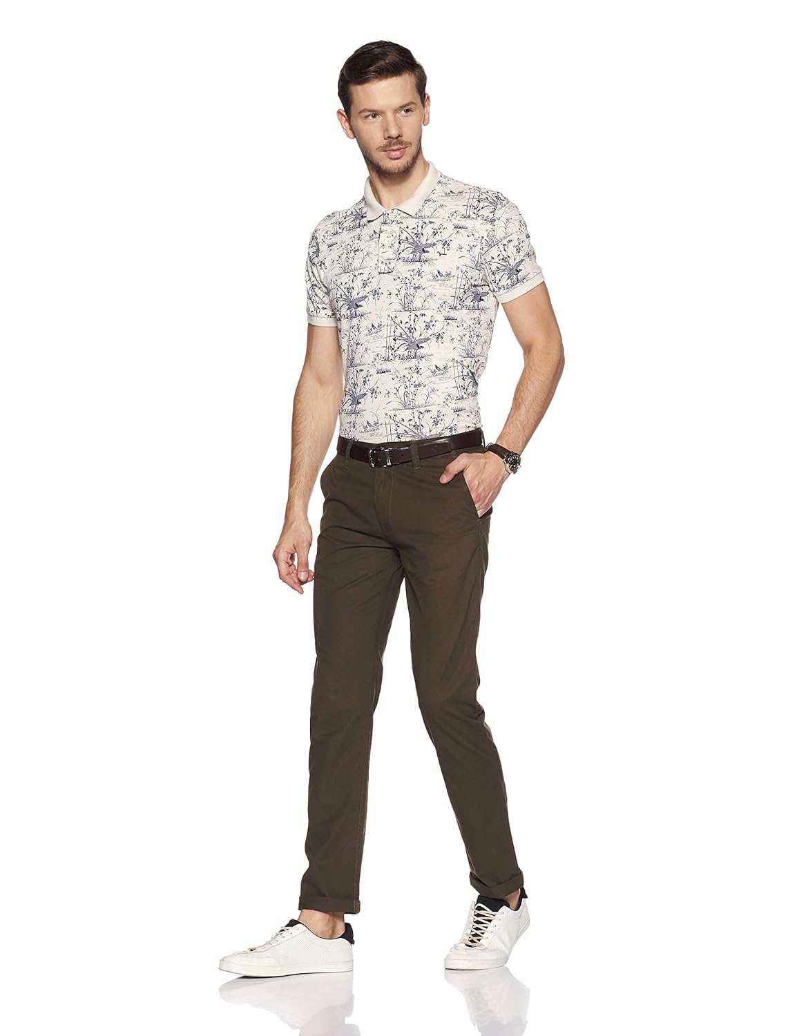 peter england men's chino casual trousers
