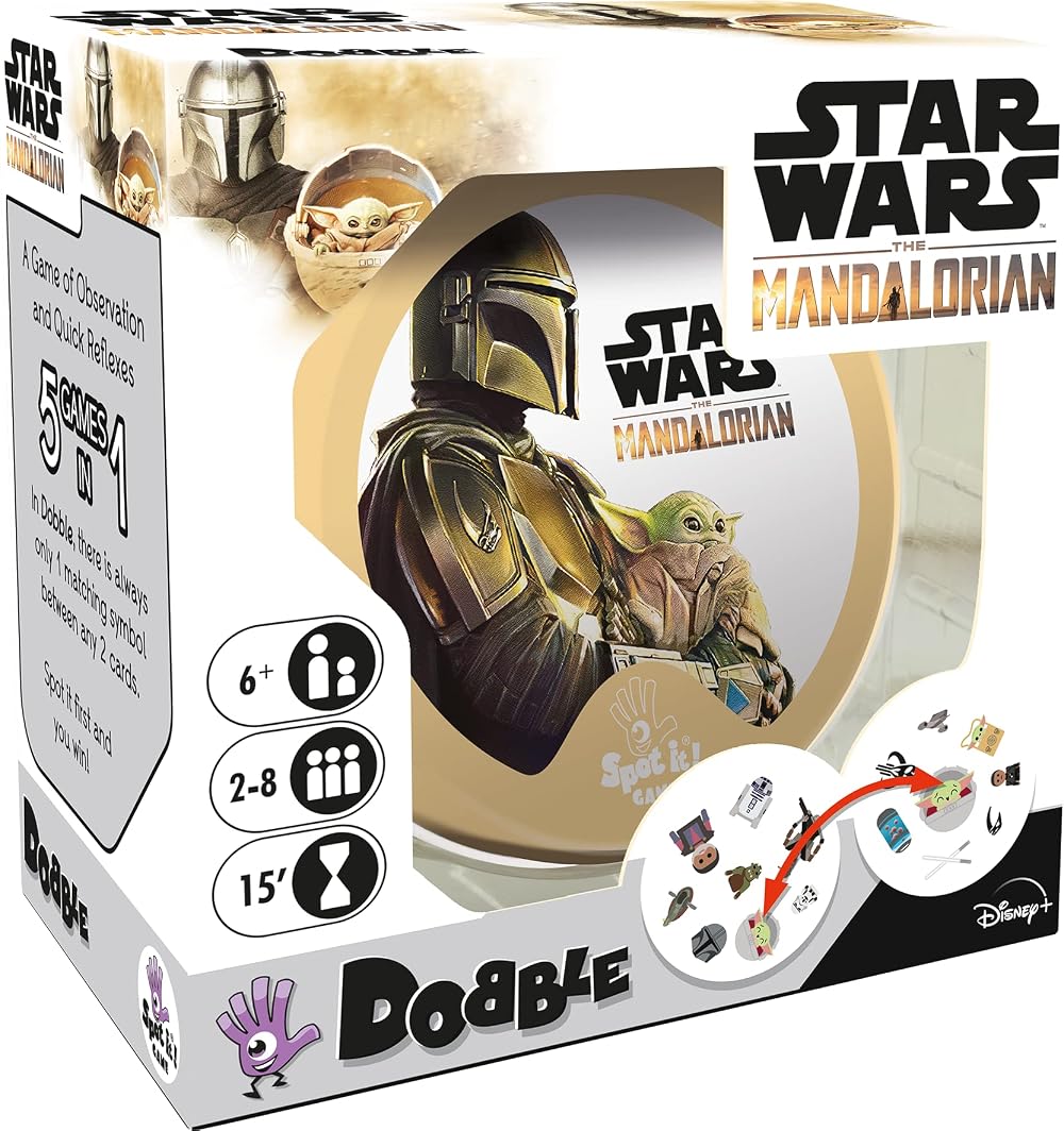 Asmodee Dobble Star Wars Mandalorian Card Game 2-8 Players 15 Min Ages 6+