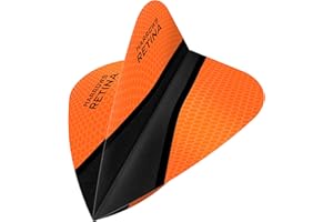 DARTS CORNER Harrows Retina X | Premium Extra Strong 100 Micron Dart Flights in Kite Shape, 5 Sets of 3 Flights, 15 Flights In Total, Orange