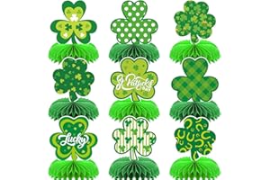 Haolongfa Centerpiece for Table Decorations, 9 Pcs 3D Honeycomb Certerpieces for Party Supplie(St. Patrick's Day)