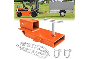 Forklift Ball Hitch Attachment, EBESTTECH 1PC Forklift Trailer Hitch Attachment 2" Receiver Trailer Towing Adapter with Chain