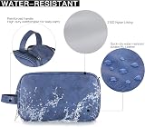 Elviros Water-Resistant PU Leather Toiletry Bag Men Large Shaving Dopp Kit Blue view 3