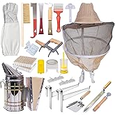 MayBee Beekeeping Supplies Bee Keeper Starting Kit 22 Pcs Beekeeping Tool Kit Bee Smoker Kit Including Beehive Tools,Uncapping Tool and Beekeeping Veil