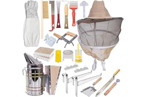 MayBee Beekeeping Supplies Bee Keeper Starting Kit 22 Pcs Beekeeping Tool Kit Bee Smoker Kit Including Beehive Tools,Uncapping Tool and Beekeeping Veil