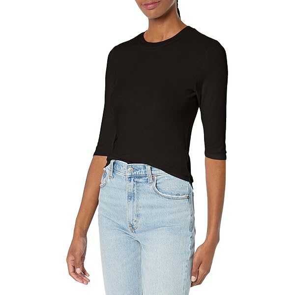Michael Stars Women's Kona Generous Crew Neck Tee, Black at Amazon