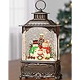 Christmas Snow Globe,Musical Snow Globe for Home,Snow Lantern Glittering, Christmas Musical Snowing Globe Lantern for Festival Decoration USB and Battery Operated 10.2 Inch(Snowman)