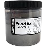 Jacquard Pearl Ex Pigment Powder 4oz Silver - Loose Mica Powder for Epoxy Resin, Watercolors, Calligraphy Ink &amp; Clay - Epoxy Pigment Powder - Epoxy Resin Color