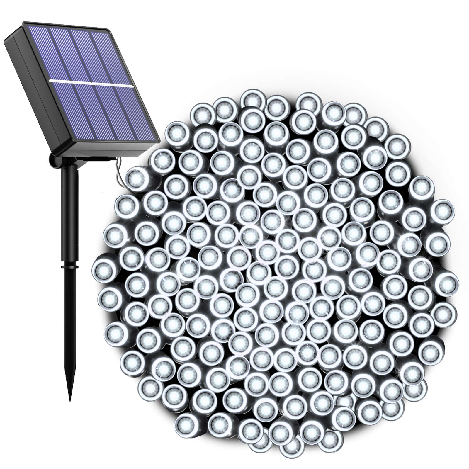 Garden Fairy Lights Solar Powered, 200 LED 72Ft 8 Modes Solar Fairy Lights Waterproof Outdoor for Patio Festival Fence Decoration(White)