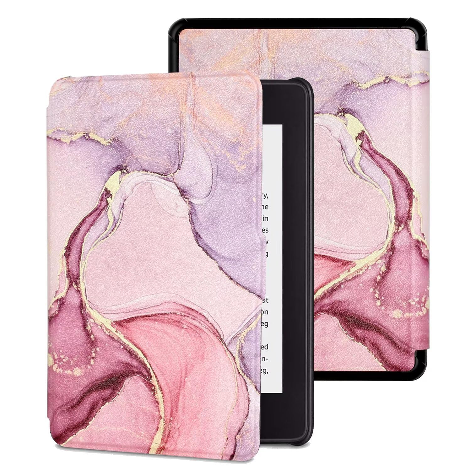 MOKASE Case for 6.8" Kindle Paperwhite (11th Generation 2021), PU Leather Magnetic Cover with Smart Auto Wake/Sleep for 6.8" Kindle Paperwhite & Signature Edition & Kids E-reader 2021, Pink Marble — image 1