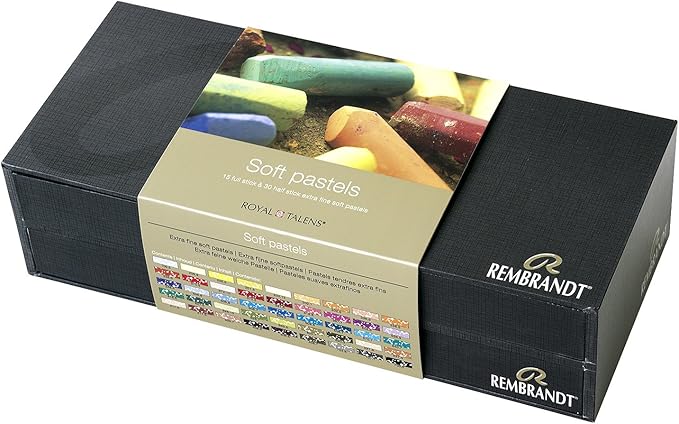 CAJA CERAS PASTEL REMBRANDT 2 PISOS, 15 ENTERAS + 30 MEDIAS: Amazon.es: Oficina y papelería