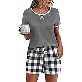 Ekouaer Women Pajama Set Casual Short Set