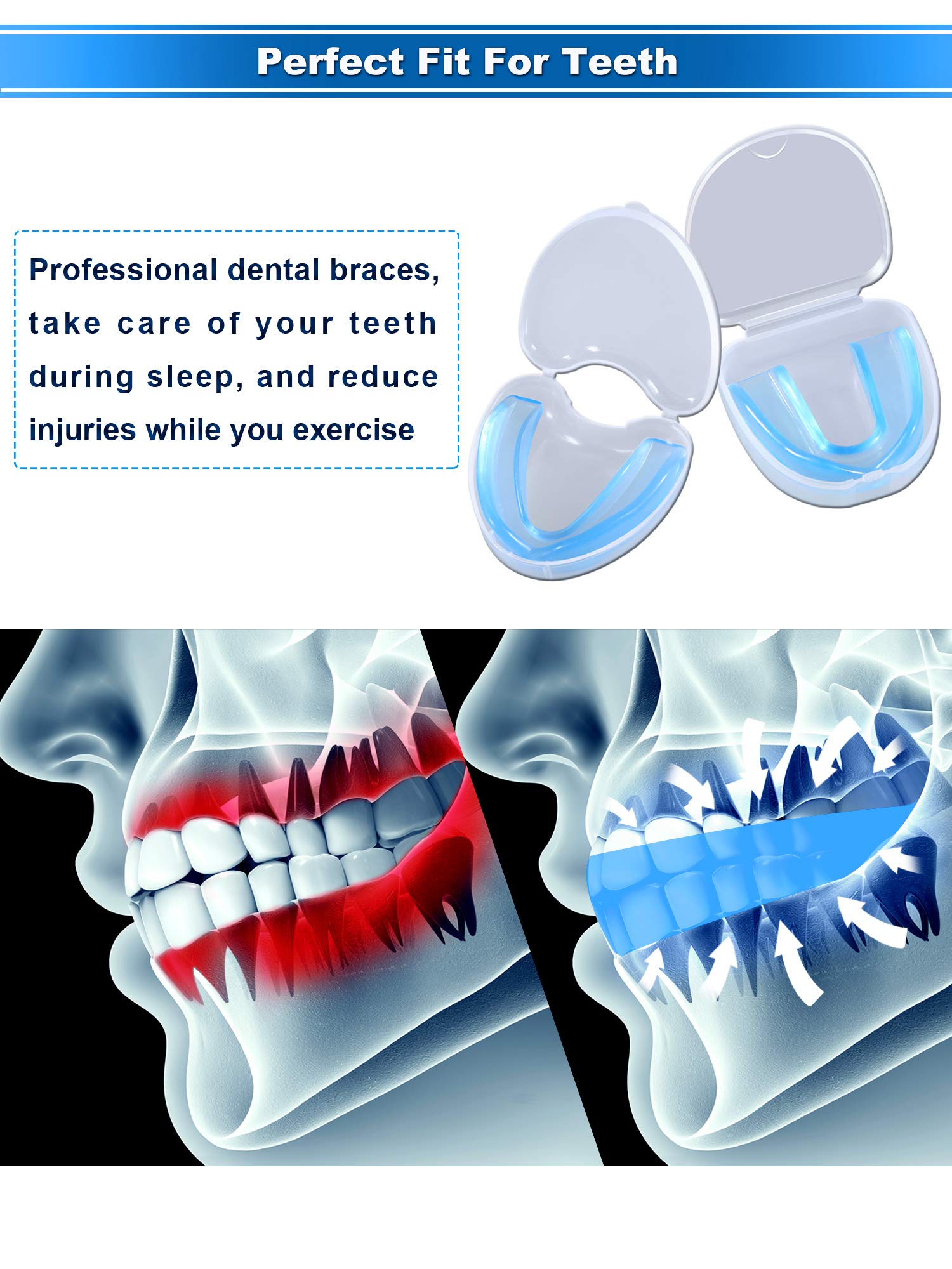 Hsei 10 Pieces Sports Mouth Guards Sports Mouth Protection Athletic